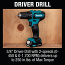 Makita CT232-R 12V max CXT Lithium‑Ion Cordless 2‑Pc. Combo Kit 1.5Ah, Reconditioned