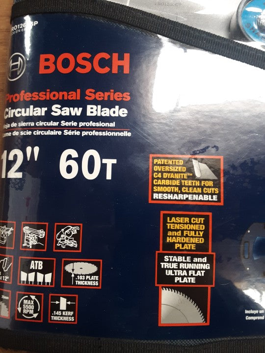 Bosch PRO1260GP 12 in. 60 Tooth General-Purpose Woodworking Saw Blade New