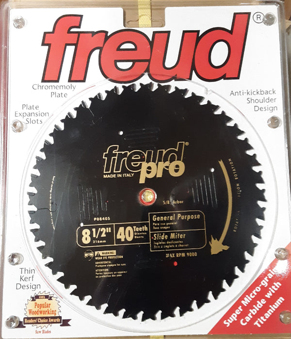 Freud P0840S 8-1/2-inch 40T Thin Kerf General Purpose / Miter Saw Blade, New