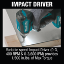 Makita XT333X1-R 18V LXT Lithium‑Ion Brushless Cordless 3‑Pc. Combo Kit 4.0Ah, 2.0Ah, Reconditioned