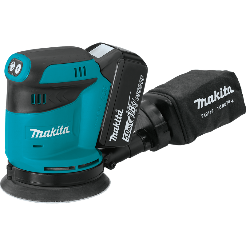 Makita XOB01T-R 18V LXT Lithium‑Ion Cordless 5 in. Random Orbit Sander Kit 5.0Ah, Reconditioned