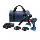 Bosch GXL18V-226B25 18V 1/2" Hammer Drill/Driver & 1/4" + 1/2" Impact Driver Combo Kit New
