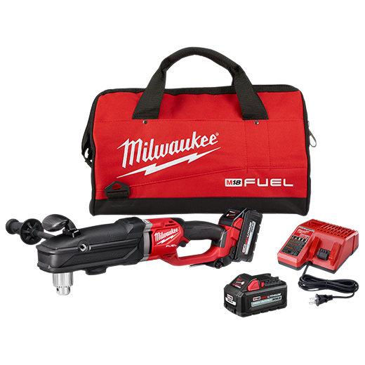 Milwaukee 2809-22 M18 Fuel Super Hawg 1/2 in. Right Angle Drill Kit, New