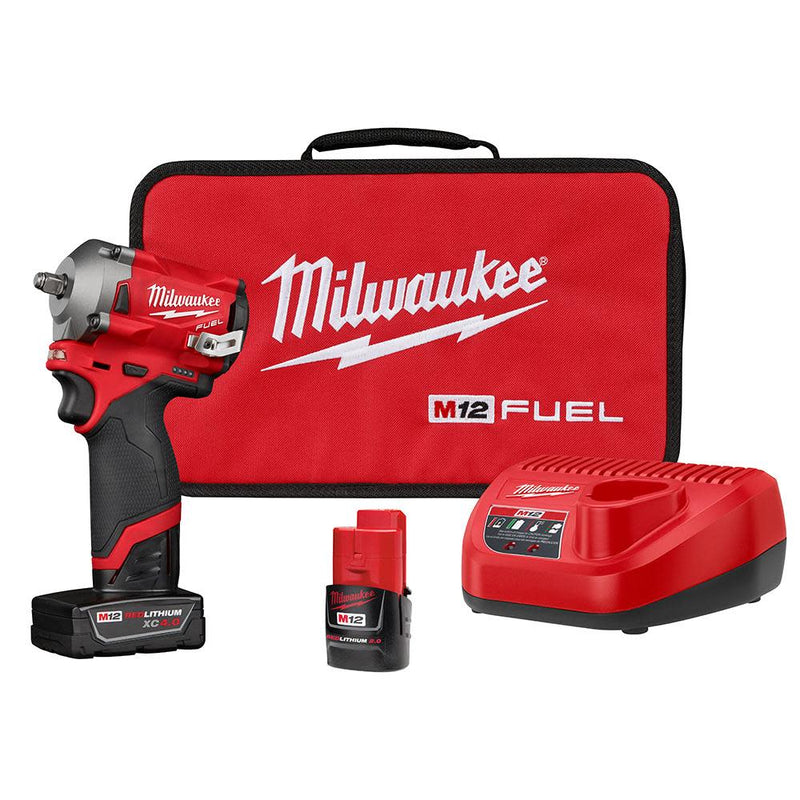Milwaukee 2554-22 M12 FUEL 3/8 in. Stubby Impact Wrench Kit, New