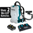 Makita XCV17PG-R 36V 18V X2 LXT Brushless 1.6 Gallon HEPA Filter Backpack Dry Vacuum 6.0Ah, Reconditioned