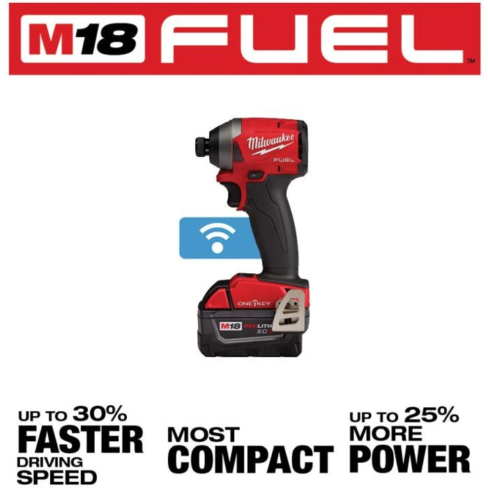 Milwaukee 2857-22 M18 Fuel 1/4 In. Hex Impact Driver, One-Key, XC Kit, New