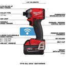 Milwaukee 2857-22 M18 Fuel 1/4 In. Hex Impact Driver, One-Key, XC Kit, New