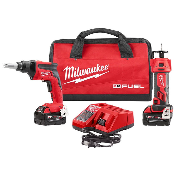 Milwaukee 2866-22P M18 Fuel 18V Cordless Drywall Screw Gun & Cut-Out Tool Kit, (New) - ToolSteal.com