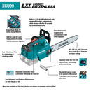 Makita XCU09PT 36V 18V X2 LXT Brushless 16 in. Top Handle Chain Saw Kit 5.0Ah, New