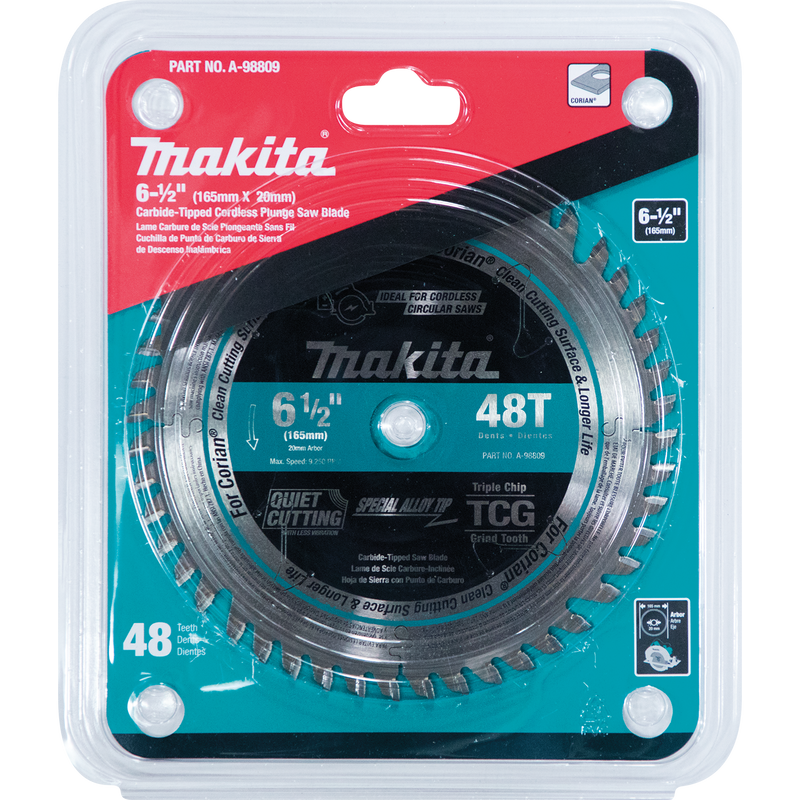 Makita A-98809 6‑1/2 in. 48T Carbide‑Tipped Cordless Plunge Saw Blade, New