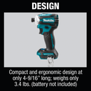 Makita XDT16Z-R 18V LXT® Lithium‑Ion Brushless Cordless Quick‑Shift Mode™ 4‑Speed Impact Driver, Tool Only Reconditioned