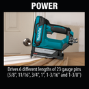Makita TP03Z-R 12V max CXT Lithium‑Ion Cordless Pin Nailer, 23 Ga., Tool Only, Reconditioned