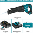 Makita XRJ05T 18V LXT® Lithium‑Ion Brushless Cordless Recipro Saw Kit (5.0Ah), (New) - ToolSteal.com