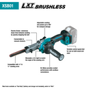 Makita XSB01Z 18V LXT Brushless Cordless 3/8 in. x 21 in. Detail Belt Sander, Tool Only, New