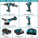 Makita XT451T 18V LXT® Lithium‑Ion Brushless Cordless 4‑Pc. Combo Kit (5.0Ah) (New) - ToolSteal.com