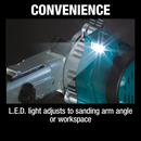 Makita XSB01Z 18V LXT Brushless Cordless 3/8 in. x 21 in. Detail Belt Sander, Tool Only, New