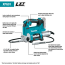 Makita XPG01Z-R 18V LXT Lithium‑Ion Cordless Grease Gun, Tool Only, Reconditioned