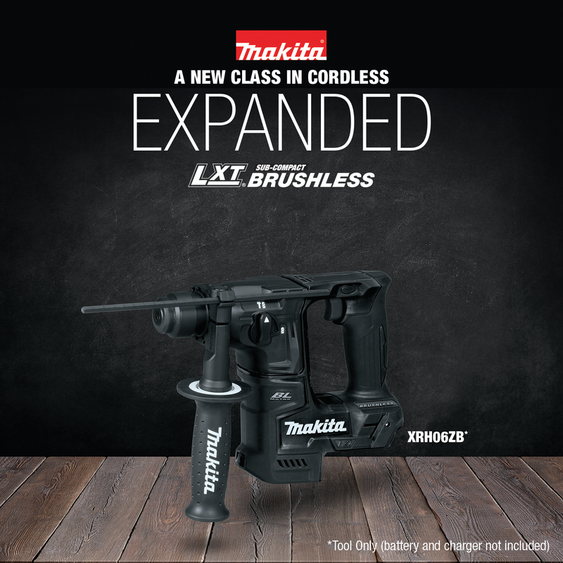 Makita XRH06ZB-R 18V LXT Lithium‑Ion Sub‑Compact Brushless Cordless 11/16 in. Rotary Hammer, accepts SDS‑PLUS bits, Tool Only (Reconditioned)