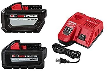 Milwaukee 48-59-1200p M18™ REDLITHIUM™ HIGH OUTPUT™ HD 12.0Ah Battery and Charger Starter Kit w/High Output XC 6.0Ah Battery - ToolSteal.com