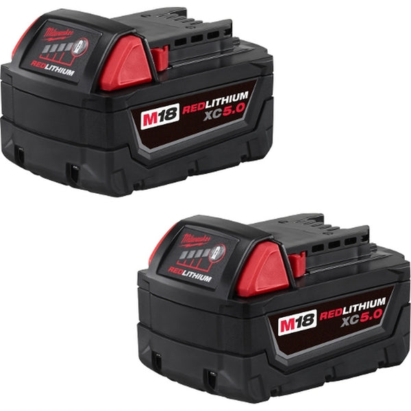 Milwaukee 48-11-1852 M18 REDLITHIUM XC5.0 Extended Capacity Battery Two Pack, New
