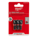 Milwaukee 49-66-4512 Shockwave 1/4 in. Insert Nutdriver 3 Pack, New