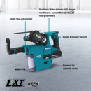Makita XRH011TX-R 18V LXT Lithium‑Ion Brushless Cordless 1 in. Rotary Hammer Kit, accepts SDS‑PLUS bits, w/ HEPA Dust Extractor, 5.0Ah (Reconditioned)