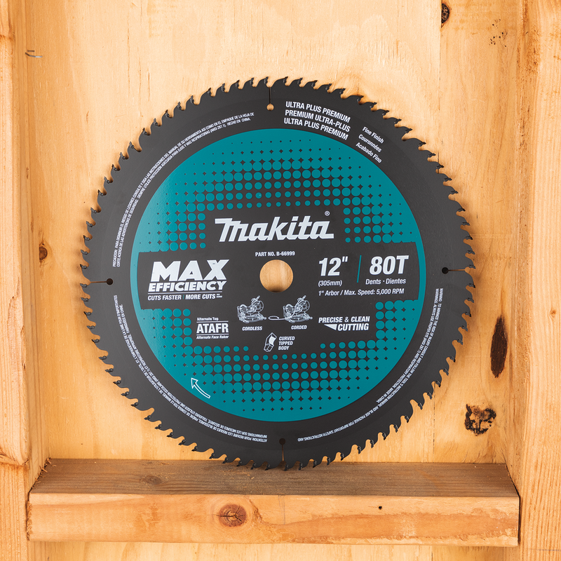 Makita B-66999 12" 80T Carbide‑Tipped Max Efficiency Miter Saw Blade (New) - ToolSteal.com