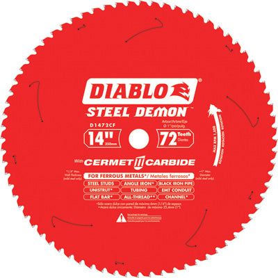Diablo D1472CF Steel Demon 14 Inch 72 Tooth Metal Cutting Blade, New
