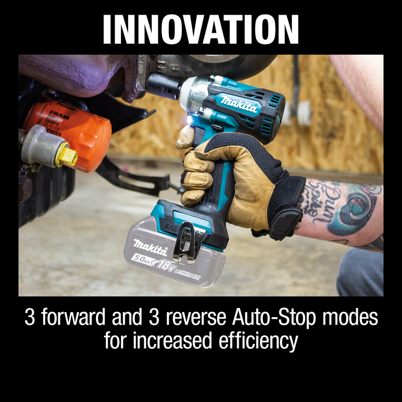 Makita XWT15Z-R 18V LXT Lithium‑Ion Brushless Cordless 4‑Speed 1/2 in. Sq. Drive Impact Wrench w/ Detent Anvil, Tool Only, Reconditioned