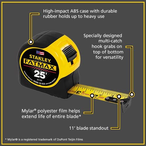 Stanley 33-725 25 Ft. FatMax Tape Measure New