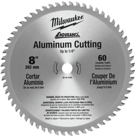 Milwaukee 48-40-4540 8 in. 60 Teeth Aluminum Circular Saw Blade, New