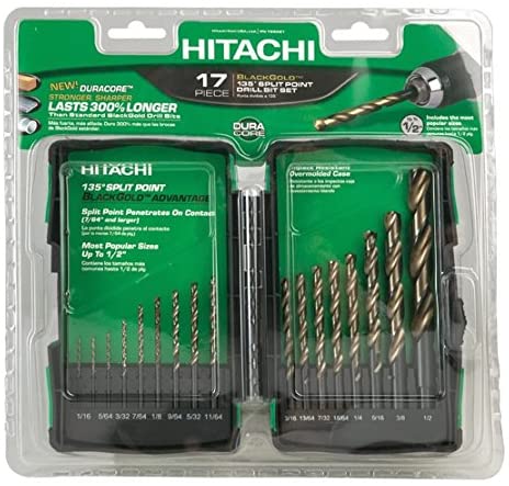 Hitachi 728081 17-Piece Split Point Black Oxide Shield Drill Bit Set, (New) - ToolSteal.com