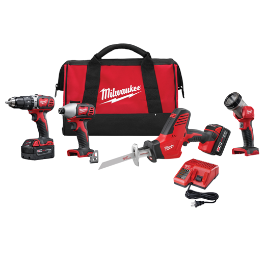Milwaukee 2695-24 M18™ Cordless LITHIUM-ION 4-Tool Combo Kit (New) - ToolSteal.com