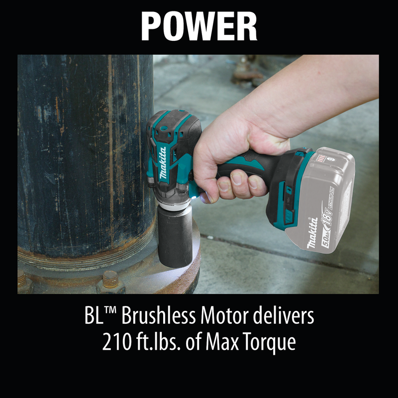 Makita XWT11Z 18V LXT® Li‑Ion Brushless Cordless 3‑Speed 1/2" Sq. Drive Impact Wrench, (Tool Only) (New) - ToolSteal.com