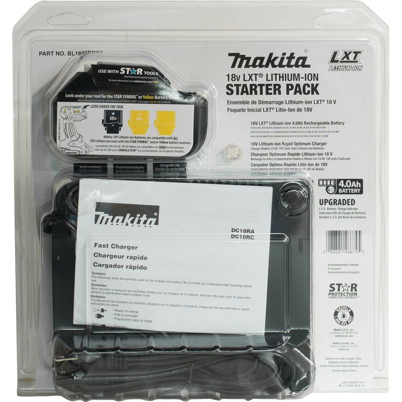 Makita BL1840BDC1 18V LXT Lithium Ion Battery and Charger Starter Pack