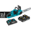 Makita XCU03PT1-R 36V 18V X2 LXT Brushless 14 in. Chain Saw Kit with 4 Batteries 5.0Ah, Reconditioned