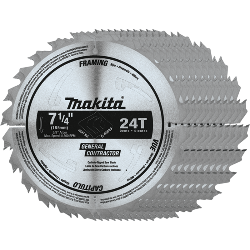 Makita D-45989-10 7‑1/4 in. 24T Carbide‑Tipped Circular Saw Blade, Framing/General Purpose, 10/pk, New