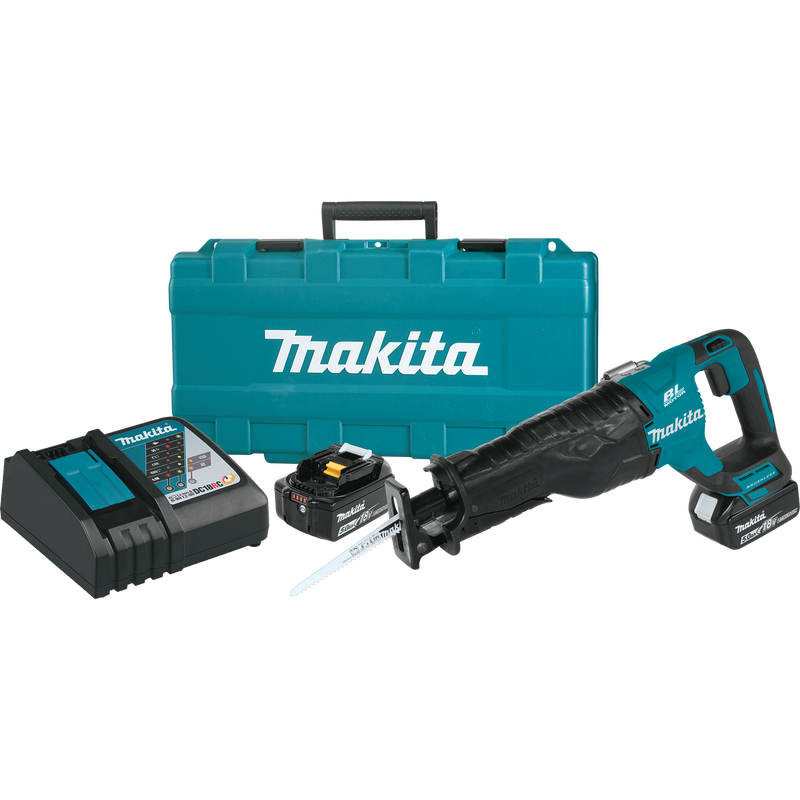 Makita XRJ05T 18V LXT® Lithium‑Ion Brushless Cordless Recipro Saw Kit (5.0Ah), (New) - ToolSteal.com