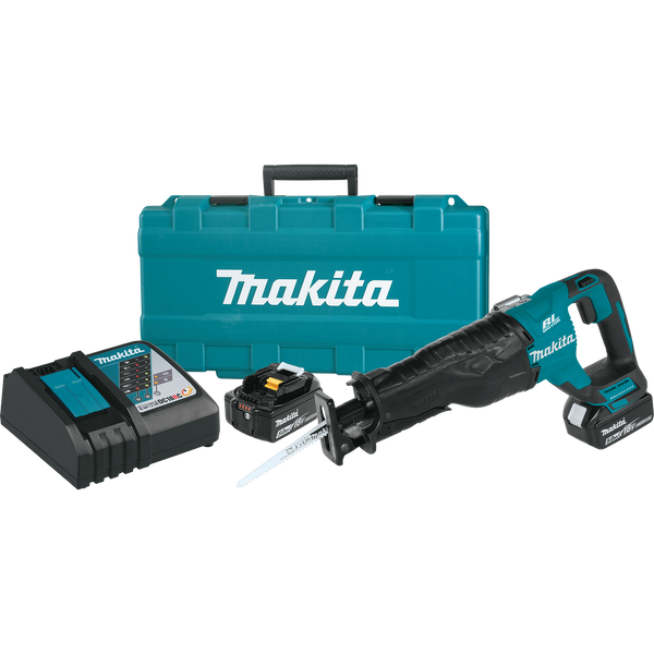 Makita XRJ05T 18V LXT® Lithium‑Ion Brushless Cordless Recipro Saw Kit (5.0Ah), (New) - ToolSteal.com