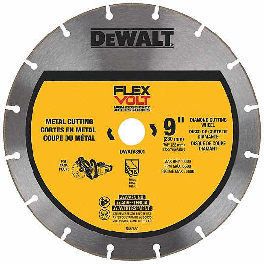 DeWalt DWAFV8901 Flexvolt 9 In. Metal Cutting Diamond Wheel, New