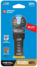 Imperial Blades IBOAT330-3 One Fit 1-1/4 in. Storm Titanium Metal Blade 3 Pack, New