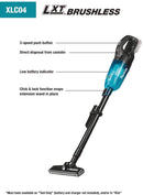 Makita XLC04R1BX4 18V LXT Lithium‑ion Compact Brushless Cordless 3‑Speed Vacuum Kit, w/ Push Button 2.0Ah, New