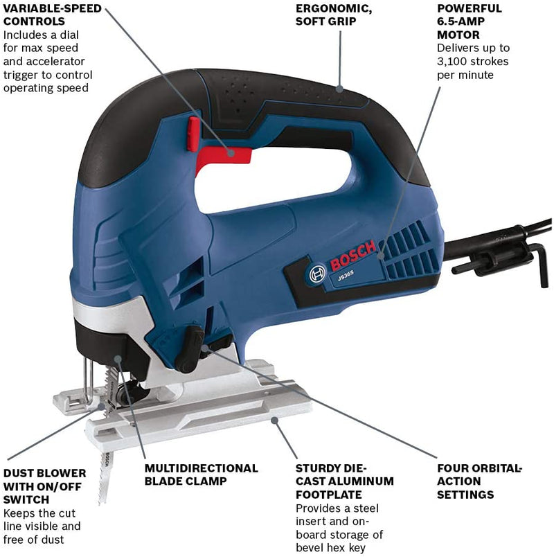 Bosch JS365-RT 6.5-Amp Variable Speed Keyless Jig Saw, Reconditioned