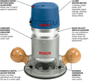 Bosch 1617EVS 2.25 HP Electronic Fixed-Base Router, New