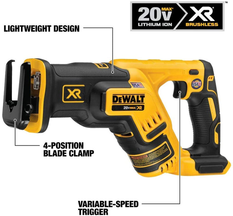 DeWALT DCS367BR 20V Max XR Brushless Compact Reciprocating Saw, Tool Only, Reconditioned