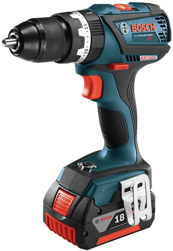 Bosch HDS183-01-RT 18V EC Brushless Lithium-Ion Compact Tough 1/2 in. Cordless Hammer Drill Driver Kit 4 Ah, Reconditioned