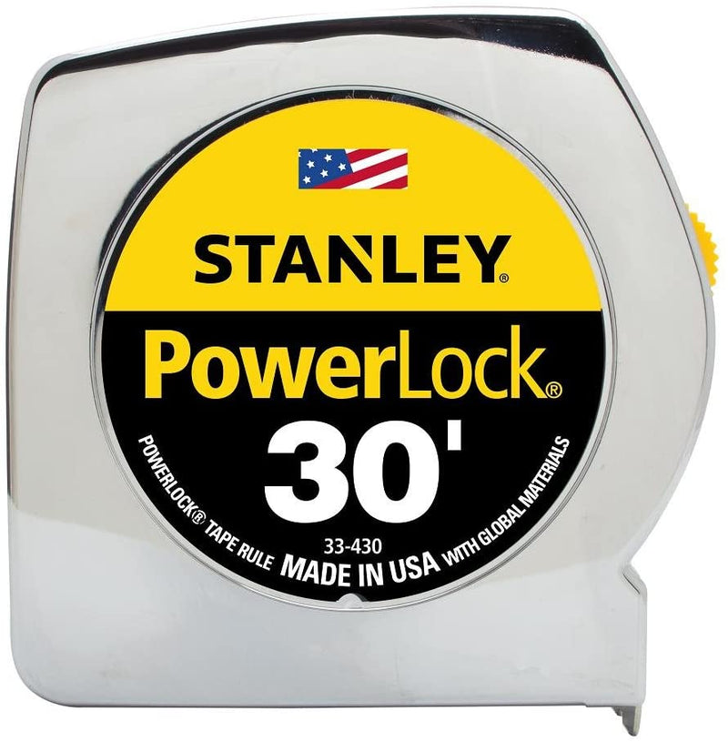 Stanley 33-430 30 Ft. Powerlock Tape Measure with Bladearmor New