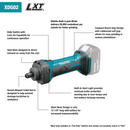 Makita XDG02Z 18V LXT Cordless 1/4 in. Compact Die Grinder, Tool Only, New