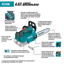 Makita XCU08PT 36V 18V X2 LXT Brushless 14 in. Top Handle Chain Saw Kit 5.0Ah, New