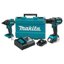 Makita XT248R-R 18V 2.0 Ah Cordless Lithium-Ion Brushless Hammer Driver Drill and Impact Driver Combo Kit, Reconditioned